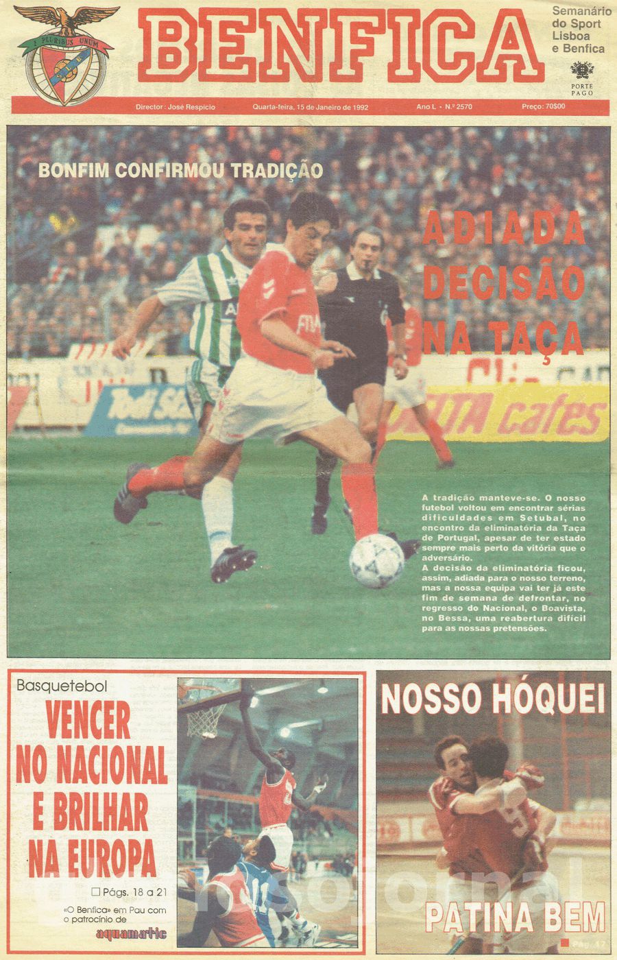 jornal o benfica 2570 1992-01-15